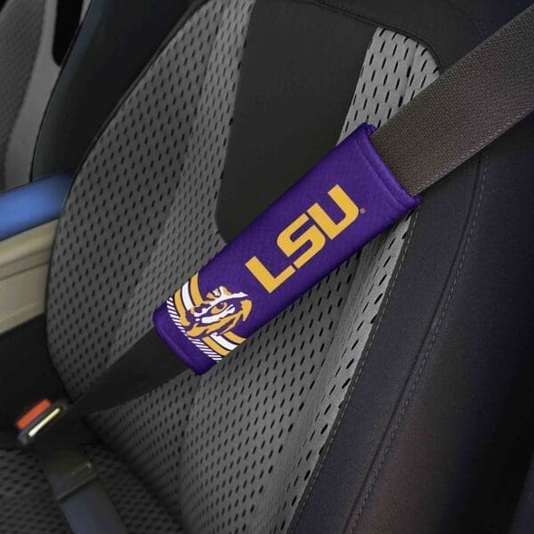 LSU Tigers Team Color Rally Seatbelt Pad - 2 Pieces-32128
