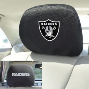 Las Vegas Raiders Embroidered Head Rest Cover Set - 2 Pieces-12510