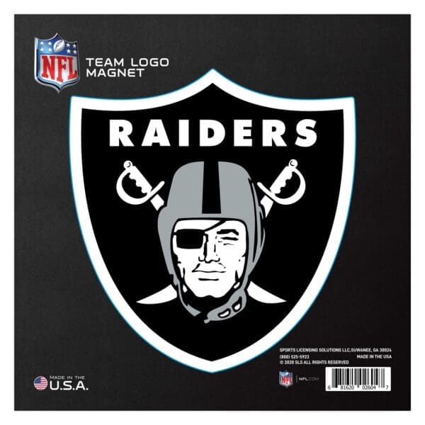 NFL - Las Vegas Raiders - Large Team Logo Magnet 10" (8.7329"x8.3078") - Image 2