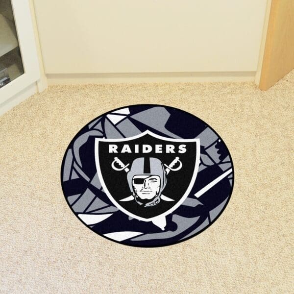 Las Vegas Raiders Roundel Rug - 27in. Diameter XFIT Design-23342