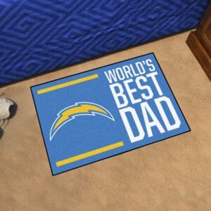 Los Angeles Chargers Starter Mat Accent Rug - 19in. x 30in. World's Best Dad Starter Mat-18182