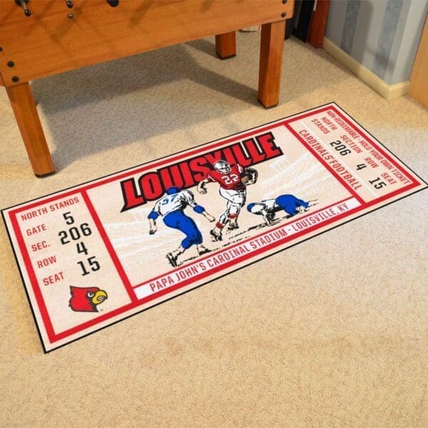 Louisville Cardinals Ticket Runner Rug - 30in. x 72in.-23174