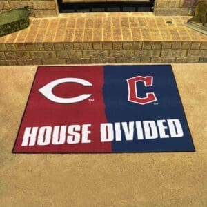 MLB House Divided - Reds / Guardians House Divided House Divided Rug - 34 in. x 42.5 in.-12251