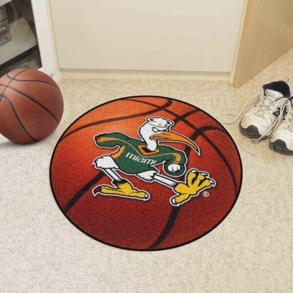Miami Hurricanes Basketball Rug - 27in. Diameter