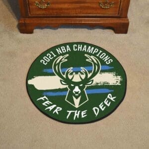 Milwaukee Bucks 2021 NBA Champions Basketball Rug - 27in. Diameter-29221