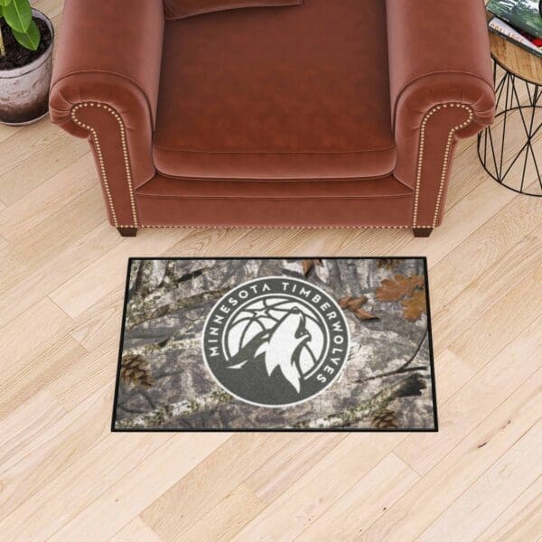 Minnesota Timberwolves Camo Starter Mat Accent Rug - 19in. x 30in.-34400