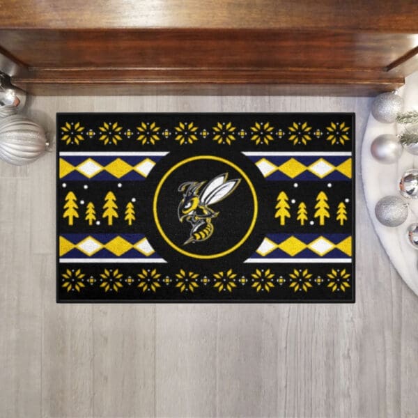Montana State Billings Yellow Jackets Holiday Sweater Starter Mat Accent Rug - 19in. x 30in.-33332