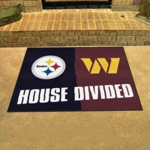 NFL House Divided - Steelers / Football Team House Divided Rug - 34 in. x 42.5 in.-22974