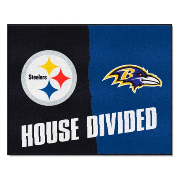 NFL - House Divided - Steelers / Ravens - House Divided Rug - 34 in. x 42.5 in. - Image 2