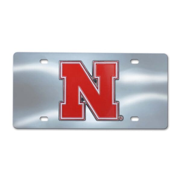 NCAA - University of Nebraska Cornhuskers - 3D Stainless Steel License Plate - Image 2