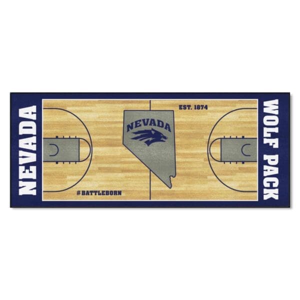 NCAA - University of Nevada Wolfpack - Court Runner Rug - 30in. x 72in. - Image 2