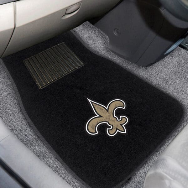 New Orleans Saints Embroidered Car Mat Set - 2 Pieces-10349