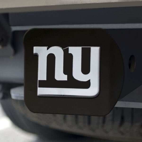 New York Giants Black Metal Hitch Cover with Metal Chrome 3D Emblem-21564