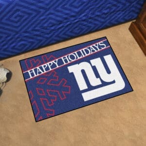 New York Giants Starter Mat Accent Rug - 19in. x 30in. Happy Holidays Starter Mat-17643