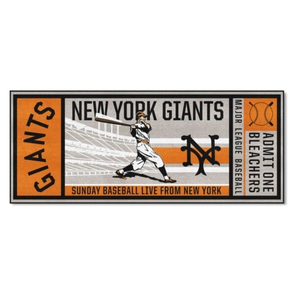 MLB Retro - New York Giants - Ticket Runner Rug - 30in. x 72in. - Image 2