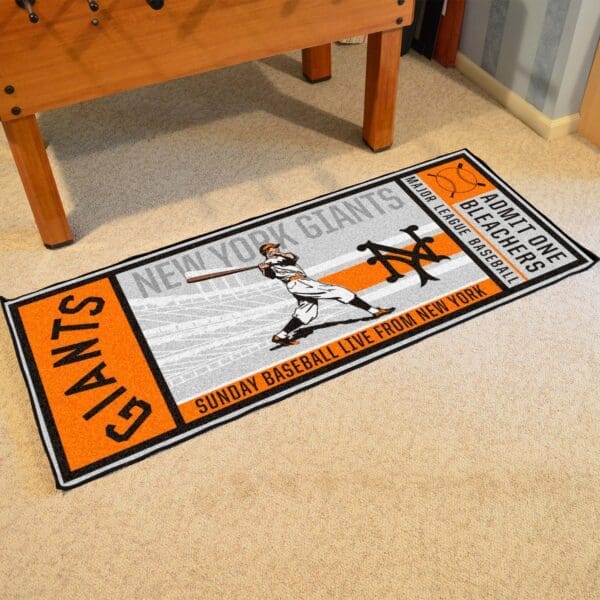 New York Giants Ticket Runner Rug - 30in. x 72in.1947-1866