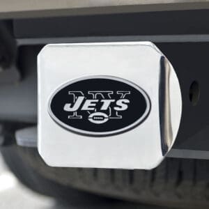 New York Jets Chrome Metal Hitch Cover with Chrome Metal 3D Emblem-21567