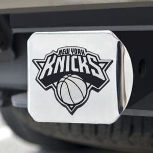 New York Knicks Chrome Metal Hitch Cover with Chrome Metal 3D Emblem-15126