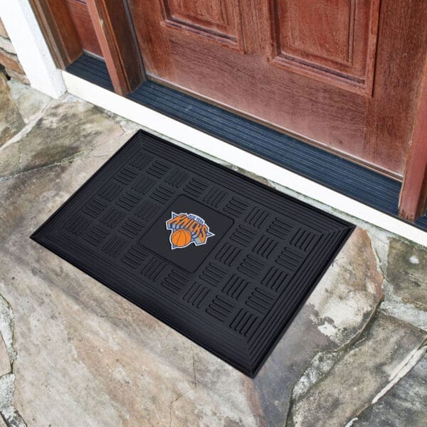 New York Knicks Heavy Duty Vinyl Medallion Door Mat - 19.5in. x 31in.-11420