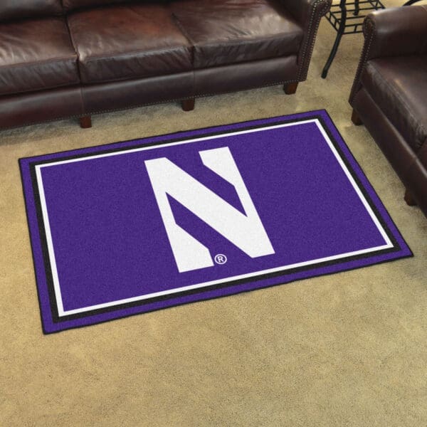 Northwestern Wildcats 4ft. x 6ft. Plush Area Rug-8743