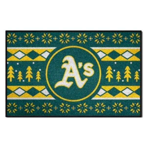 MLB - Oakland Athletics - Holiday Sweater Starter Mat Accent Rug - 19in. x 30in. - Image 2