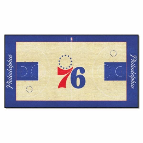 NBA - Philadelphia 76ers - Large Court Runner Rug - 30in. x 54in. - Image 2
