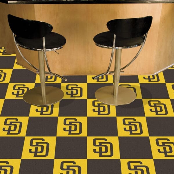 San Diego Padres Team Carpet Tiles - 45 Sq Ft.-8596