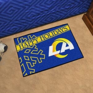 Seattle Seahawks Starter Mat Accent Rug - 19in. x 30in. Happy Holidays Starter Mat-17651