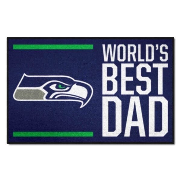 NFL - Seattle Seahawks - Starter Mat Accent Rug - 19in. x 30in. World's Best Dad Starter Mat - Image 2