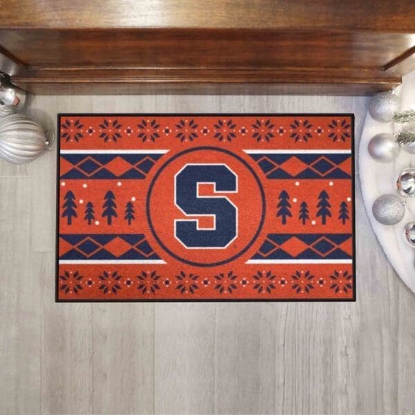 Syracuse Orange Holiday Sweater Starter Mat Accent Rug - 19in. x 30in.-25820