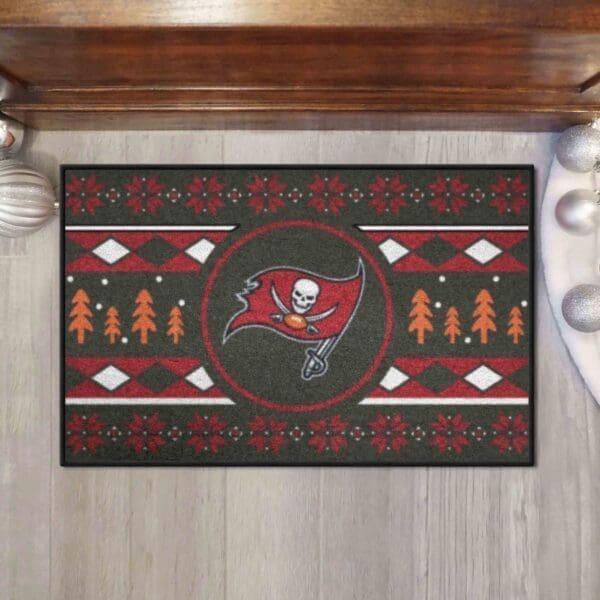 Tampa Bay Buccaneers Holiday Sweater Starter Mat Accent Rug - 19in. x 30in.-26219
