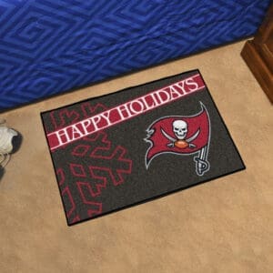 Tampa Bay Buccaneers Starter Mat Accent Rug - 19in. x 30in. Happy Holidays Starter Mat-17652
