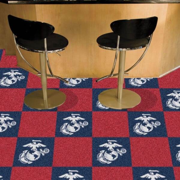 U.S. Marines Team Carpet Tiles - 45 Sq Ft.-15710