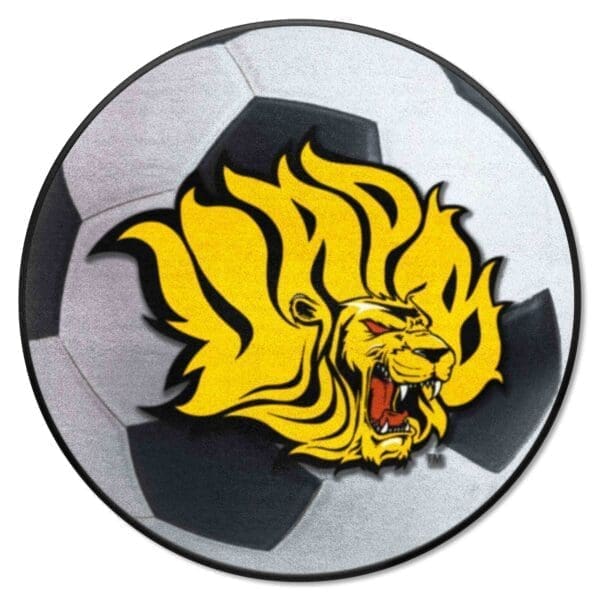 NCAA - University of Arkansas at Pine Bluff Golden Lions - Soccer Ball Rug - 27in. Diameter - Image 2