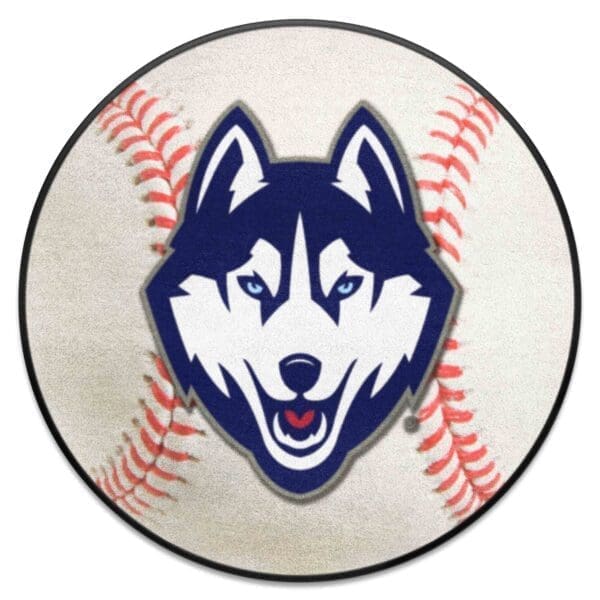 NCAA - University of Connecticut Huskies - Baseball Rug - 27in. Diameter - Image 2