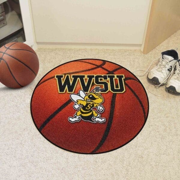 West Virginia State Yellow Jackets Basketball Rug - 27in. Diameter-4066